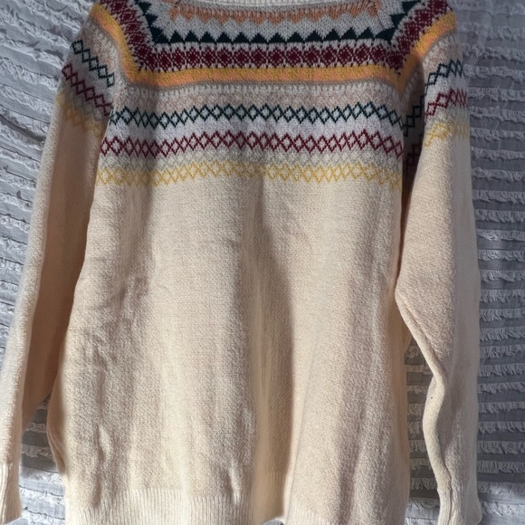 NWOT Fair aisle style CUPSHE super soft Cream multicolor sweater. Medium - Picture 4 of 7